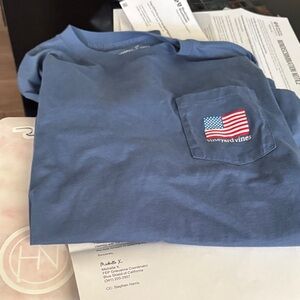 Vineyard Vines Men's Flag Pocket Tee in Blue